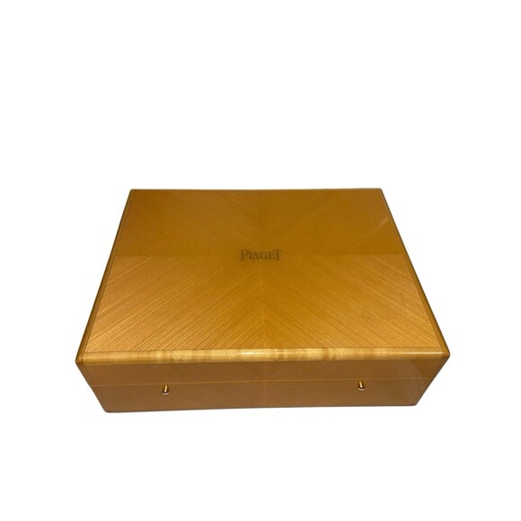 Rare Piaget Lacquered Large Wooden Box With Royal Blue Suede Interior- Free Ship - Picture 1 of 6